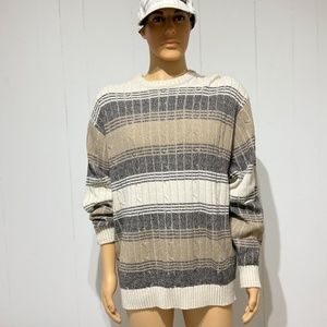 Vintage Munsingwear Men Sweater XL grandpa Cable Knit Chunky Preppy Dad
